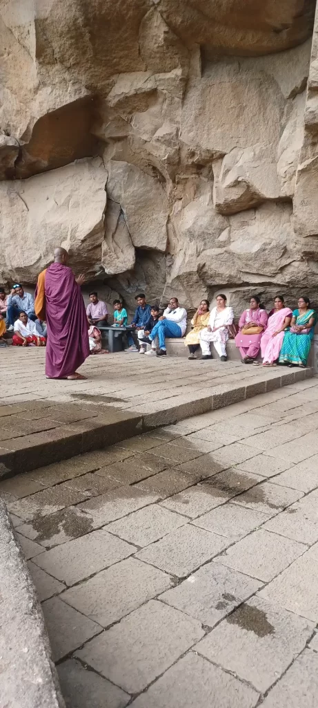 Buddhist Monk in Aurangabad Caves