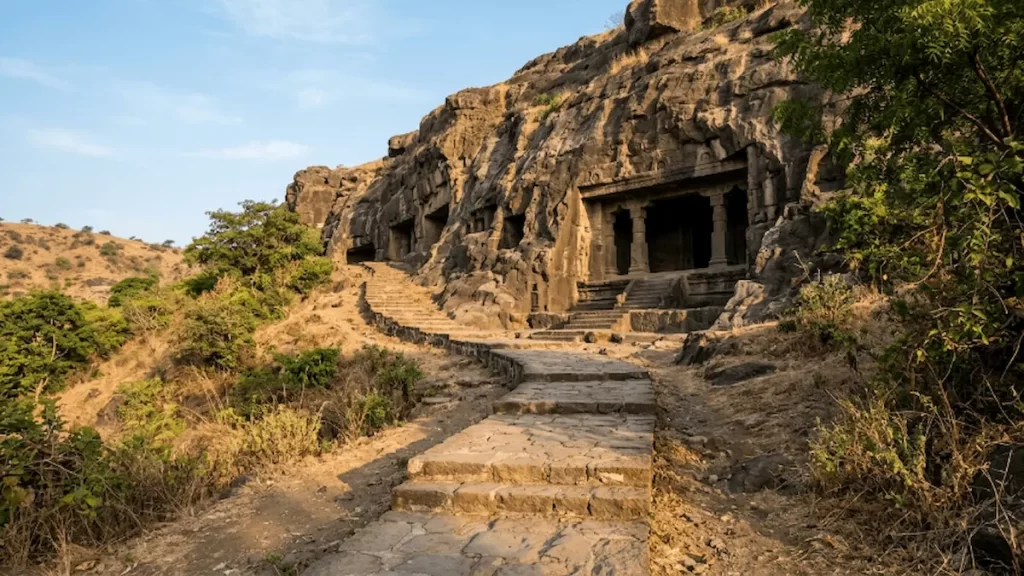 Aurangabad Caves self-guided tour Aurangabad Caves Western Group entrance — start of the self-guided walking route, Maharashtra