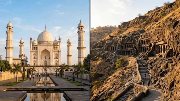Aurangabad Caves and Bibi ka Maqbara half-day route, Chhatrapati Sambhajinagar, Maharashtra