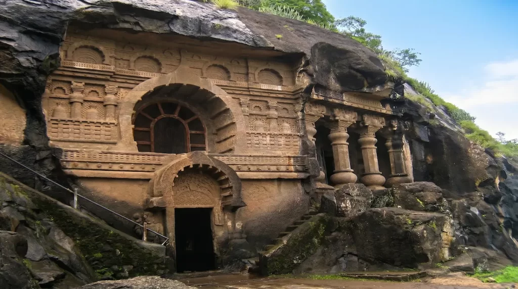 Chaitya facade of Cave 18 at Pandavleni Caves