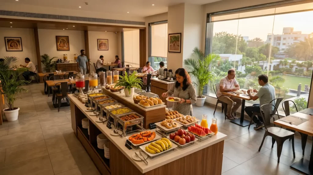 Best Hotels in Aurangabad Hotel breakfast service in Aurangabad — mid-range accommodation amenities for heritage travelers, Maharashtra