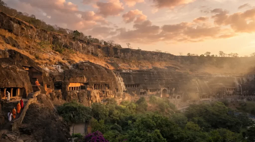 Maharashtra caves map, Aurangabad heritage cluster featuring Ajanta and Ellora Caves, Maharashtra